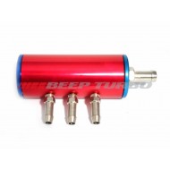 Flauta de Combustível Divisora Vermelha / Azul com Filtro