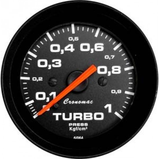 Manômetro Cronomac turbo 1Kg 52mm Preto