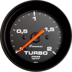 Manômetro Turbo 2 Kg 52MM ( Preto ) Cronomac