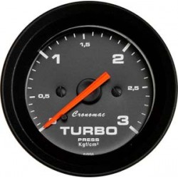Manômetro Turbo 3 Kg 52MM ( Preto ) Cronomac