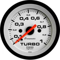 Manômetro Turbo 1 Kg 52MM ( Branco ) Cronomac