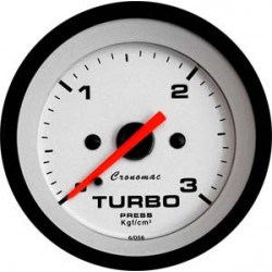 Manômetro Turbo 3 Kg 52MM ( Branco ) Cronomac